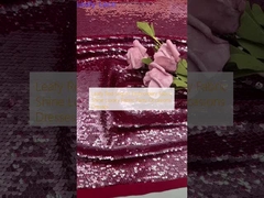 Ελαφρύ κόκκινο σεντόνι κεντημένο ύφασμα λάμψη πολυτελές ύφασμα πάρτι περιστάσεις φορέματα