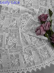 Ύφασμα δαντελλών 140CM άσπρο Geo Floral νάυλον ΑΖΩΤΟΥΧΟ σε ελεύθερο σύνθεσης βαμβακιού