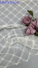 Γαλλικό Chantilly Dent Fabric Αναπνεύστε Plaid Sequin Mesh Dent Fabric Φελλό ύφασμα