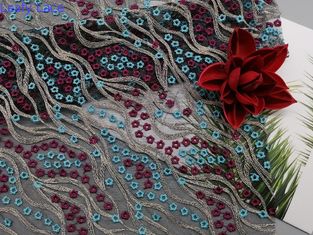 49 ίντσα χρωμάτισε το τρισδιάστατο Floral ύφασμα δαντελλών πολυτέλειας για τα θηλυκά φορέματα