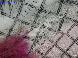 Κυρία Garment 100% πολυεστέρας που τυπώνει το άσπρο ύφασμα πλέγματος του Tulle