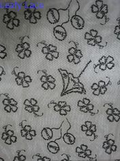 Μαύρο ύφασμα δαντελλών επιστολών Floral κεντημένο