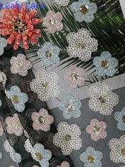 Floral κεντημένο ύφασμα δαντελλών τσεκιών