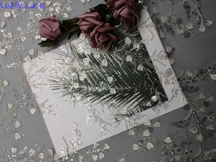 Θηλυκό ενδυμάτων άσπρο ύφασμα κεντητικής τσεκιών διακοσμημένο με χάντρες δαντέλλα