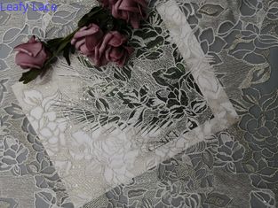 60 ναυπηγείων Lurex μεταλλικό ύφασμα δαντελλών τσεκιών ελεφαντόδοντου άσπρο