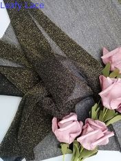 Χρυσό Lurex πλέγματος ύφασμα δαντελλών του Tulle μεταλλικό για το θηλυκό φτάνοντας πουκάμισο