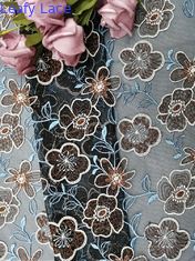 Floral χρωματισμένο δαντέλλα ύφασμα ενδυμάτων γυναικών υφάσματος κεντητικής
