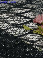 Black Cording Embroidery Crochet Lace Fabric Luxury Party Tulle Mesh
