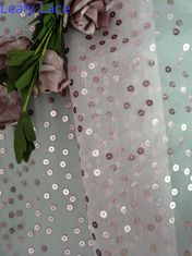 Ρόδινο διαφανές κεντημένο τσέκι ύφασμα Organza Tulle για την ενδυμασία
