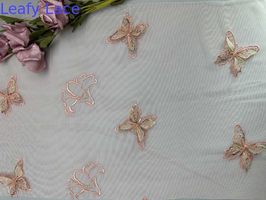 129CM 3D Butterfly Embroidery Fabric For Women Dress