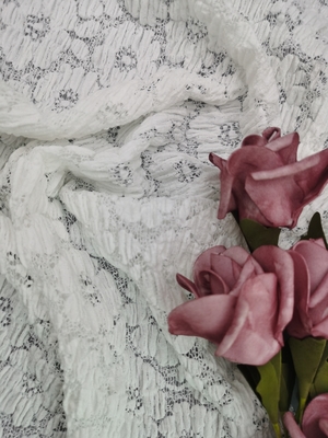 49 Inch White Color High Quality Spandex Floral Lace Fabric For Lady Clothing Women Dress