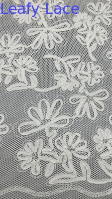 Cotton Mesh Embroidery With Floral Pattern Sustainable Fabric Full-Width Fabric For Spring And Summer