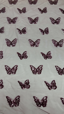 Luxary Butterfly Sequin Embroiderey Fabric Durable and Elegant Luxary Embroidery Fabric Wedding Birthday Occasions Hight Quality Sequin Embroidery Lace Fabric