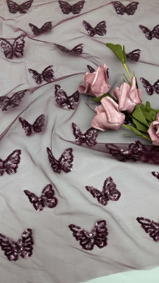 Luxary Butterfly Sequin Embroiderey Fabric Durable and Elegant Luxary Embroidery Fabric Wedding Birthday Occasions Hight Quality Sequin Embroidery Lace Fabric