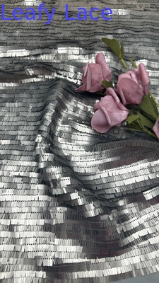 Leafy Sequin Embroiderey Metal Fabric Durable and Elegant Embroidery Fabric Wedding Party Occasions Hight Quality Embroidery Fabric