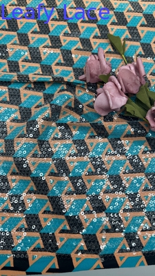 100% Cotton Sequin Embroidery Lace Fabric With Pattern For Clothes