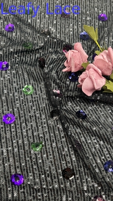 Leafy Luxary Sequin Embroidered Lace Fabric 3D Floral Elegent Wedding Embroidery Fabric