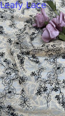 Embroidery Evening Embroidered Lace Fabric Leafy Luxury Occasion Wedding Fabric