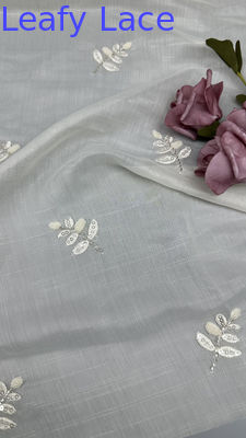 New Arrival Tulle Mesh Fabric Breathe Crochet Lace Fabric Leafy Sequin Fabric