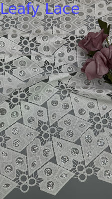 Hollow-up Lace Embroidered Metallic Fabric Lace Fabric New Collections Pattern for Dress Fashion Design