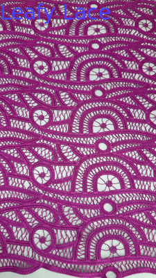 Corded High Quality Pink Embroidered Chantilly Fabric Lace Fabric For Party Dresses