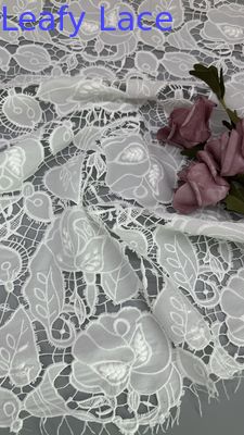 Leafy High Elegant Hollow-up Beautiful Embroidered Lace Fabric For Girls