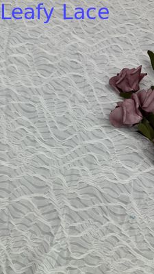 Mesh Lace Fabric White Grid Knitted Hollow-up Luxury For Summer Party Dresses