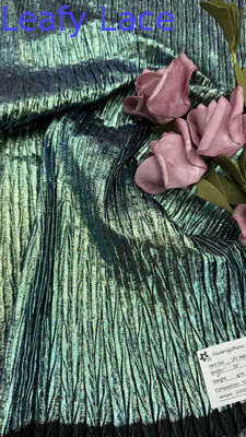 Metallic Rib Lace Fabric for Gowns Luxury Intricate Embroidery Making Dramatic