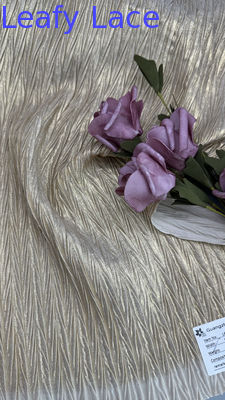 Rhombus Rib Metallic Lace Fabric For Gowns Luxury Gold Color Party Dresses