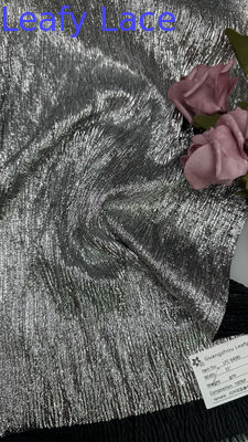 Cobra Sliver Color Metallic Lace Fabric For Gowns Luxury Party Wedding Dresses