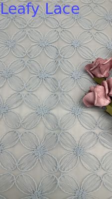 Four Clover Leaf  Tulle Mesh Lace Fabric for Gowns Breathe SS Season Wedding Dresses