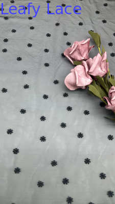 Flocked Mesh Lace With Embroidered Sheer Elegance With Subtle Design