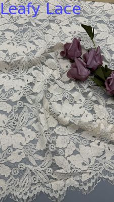 White Embroidered Lace with Mesh Precision Breathe Fabric for Formal Clothing