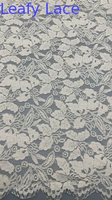 White Embroidered Lace with Mesh Precision Breathe Fabric for Formal Clothing