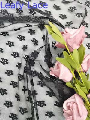 Flocked Mesh Fabric Customized Leafy High Quality News Manufacturer Wedding Design