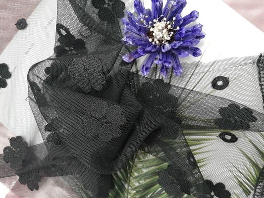 Recycled AZO Free Women Dress Green Embroidered Lace Fabric