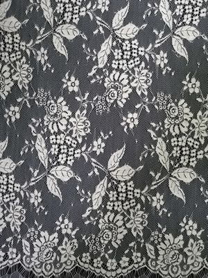 Tone - Tone White Black French Chantilly Floral Apparel Fabric