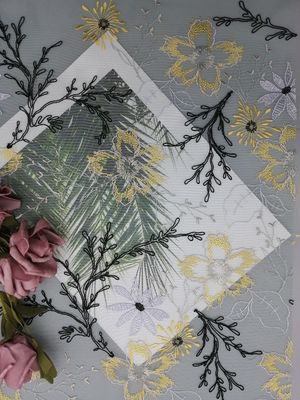 Tulle Mesh Corded Lace Fabric