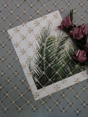 Geometric Beaded Embroidery Fabric