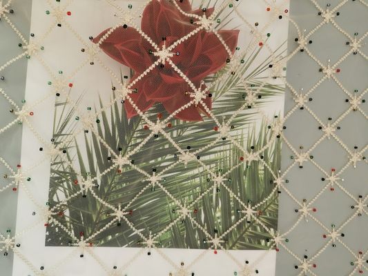 Geometric Beaded Embroidery Fabric