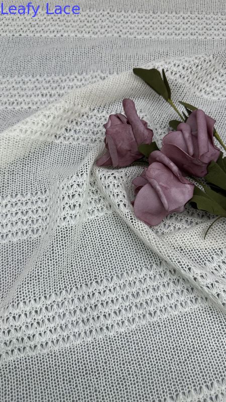 2025 Stretch Lace Fabric for Dressed and Apparel Tulle Soft Strip-type Pattern by the Yard