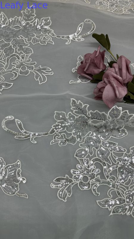 Sequin Embroidered Fabric Lace Fabric New Collections for Garments Gowns and Fashion Design