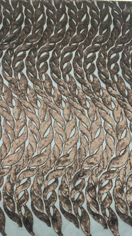 Sequin Embroidered Fabric Luxary Sea Grass Lace Design High Quality Customized for Gown