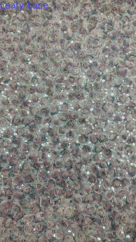 3D Floral Lace Fabric For Wedding Dresses Customized Beauty And Sweet Leafy Dresses