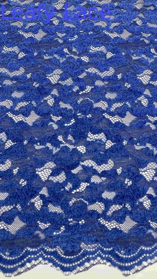 Ελαφρύ μπλε χρώμα Chenille Yarn Floral Scalloped Edge Lace Fabric By The Yard Φόρεμα για τη μόδα