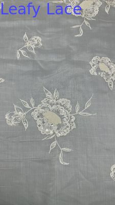 3D Floral Tulle Mesh Fabric Breathe Mesh Lace Fabric Leafy Sequin Fabric Πλαστικό από μαλλί