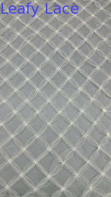 Γαλλικό Chantilly Dent Fabric Αναπνεύστε Plaid Sequin Mesh Dent Fabric Φελλό ύφασμα