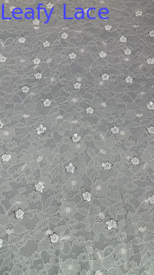 Λευκό γαλλικό ύφασμα από δαντέλα Chantilly Luxury Sequin Δαντέλα για βραδινά φορέματα και σχέδια μόδας
