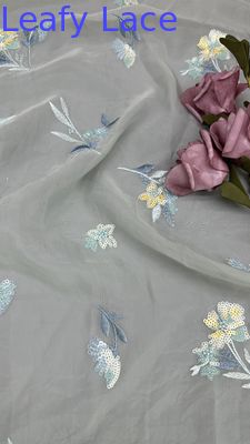 Υφασμα με κέντημα από παγιέτες Ροζ Floral Chantilly Υφασμα Δαντέλα Νέα Συλλογή Φορέματα για Πάρτι