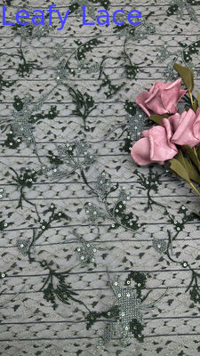 Μαύρο Δαντελένιο Κεντημένο Floral Mesh Ύφασμα Διακριτική Κομψότητα με Λεπτή Λάμψη Για Νέα Συλλογή